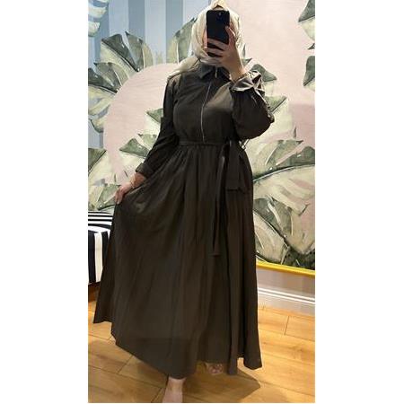 FERMUAR DETAYLI ELBİSE